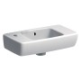 Lavabo compact Geberit Renova 45 cm avec tablette raccourcie et trou de robinet à gauche