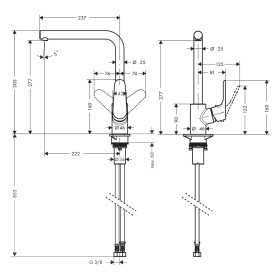 hansgrohe Focus M41 Miscelatore monocomando per cucina 280 Eco, 1jet