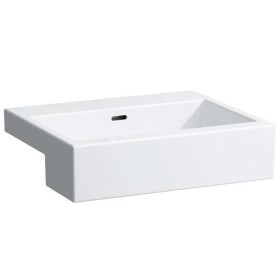 Vasque encastrée LAUFEN Living City 45 cm dessous poncé, avec trop-plein, sans trou de robinet