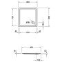 Receveur de douche carré Duravit Starck Slimline 80 x 80 cm avec revêtement antidérapant - vue détaillée