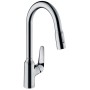 hansgrohe Focus M42 Miscelatore monocomando per cucina 220, doccetta estraibile, 2 getti