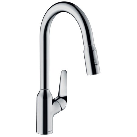 hansgrohe Focus M42 Miscelatore monocomando per cucina 220, doccetta estraibile, 2 getti