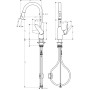 hansgrohe Focus M42 Miscelatore monocomando per cucina 220, doccetta estraibile, 2 getti - vista dettagliata