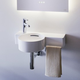 Lavabo LAUFEN Val 55 x 31,5 cm, mensola a destra, con 1 foro per rubinetto, con troppopieno