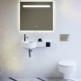Lavabo LAUFEN Val 55 x 31,5 cm, tablette à droite, avec 1 trou de robinet, avec trop-plein - vue technique