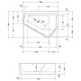 Duravit Paiova 5-Eck Badewanne rechts, mit Verkleidung 190 x 140 cm - Detailansicht