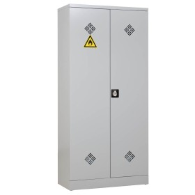 Wolfstahl Chemikalienschrank Gefahrstoffschrank Stahl Fachböden mit Lochblechabdeckung 92 x 42 x 195 cm