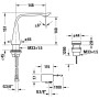 Duravit D.1e 2-Loch Elektronik-Waschtischarmatur M mit Steckernetzteil - technische Ansicht