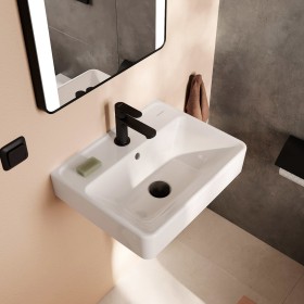 Lavabo hansgrohe Xanuia Q 500/390 con foro per rubinetto e troppo pieno, SmartClean