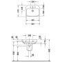 Duravit Happy D.2 Lavabo 60 cm avec 1 trou de robinet - vue détaillée