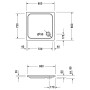 Bac à douche carré Duravit D-Code 80 x 80 cm avec Antidérapant - photo produit