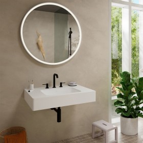 Robinetterie de lavabo 3 trous hansgrohe Tecturis S 150 avec vidage Push-Open