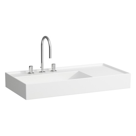 Vasque LAUFEN Kartell 90 x 46 cm, avec tablette à droite, avec 3 trous de robinet