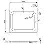 Receveur de douche LAUFEN Platina 100 x 80 cm sans revêtement antidérapant - vue détaillée