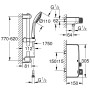Mitigeur thermostatique de douche GROHE Grohtherm SmartControl avec ensemble de douche, 90 cm