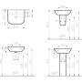 VitrA S20 Waschtisch 50 cm, 1 Hahnloch mittig, mit Überlauf - Detailansicht
