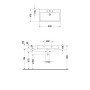 Lavabo Duravit Vero 80 cm avec 1 trou de robinet - vue technique
