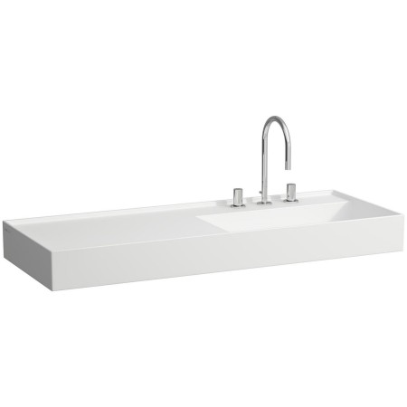 Vasque LAUFEN Kartell 120 x 46 cm, avec étagère à gauche, avec 3 trous de robinet