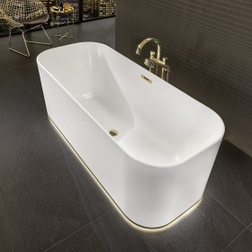 Vasca da bagno freestanding Villeroy & Boch Finion 170 x 70 cm con anello design, funzione Emotion