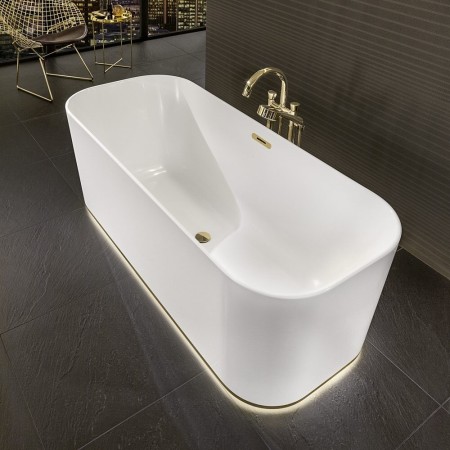 Vasca da bagno freestanding Villeroy & Boch Finion 170 x 70 cm con anello design, funzione Emotion