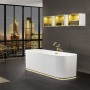 Vasca da bagno freestanding Villeroy & Boch Finion 170 x 70 cm con anello design, funzione Emotion - vista tecnica