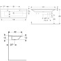 Lavabo meuble Geberit Xeno² 140 cm avec 2 trous de robinet - vue détaillée