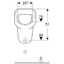 Geberit Aller Urinal mit Zulauf von oben, Abgang nach hinten oder unten - Produktansicht