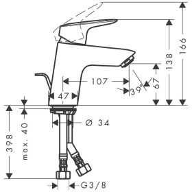 hansgrohe Logis Mitigeur de lavabo monocommande 70 LowFlow