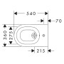 hansgrohe EluPura Original S Wand Bidet 540 mit Hahnloch und Überlauf, HygieneEffect