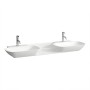 Double vasque encastrable LAUFEN INO 142 x 45 cm avec tablette centrale - vue détaillée