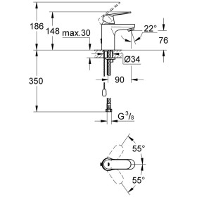 Robinet de lavabo monocommande GROHE Eurosmart Cosmopolitan