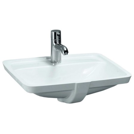 Vasque encastrée LAUFEN PRO S par le bas 52,5 cm, avec trou de robinet et trop-plein