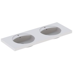 Double vasque Geberit Preciosa 130 x 50 cm avec trou de robinet et trop-plein