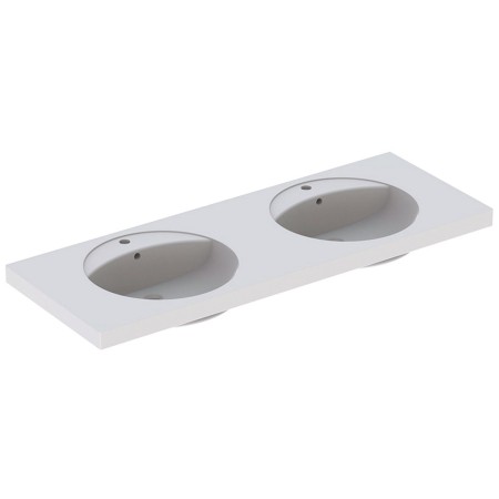 Double vasque Geberit Preciosa 130 x 50 cm avec trou de robinet et trop-plein