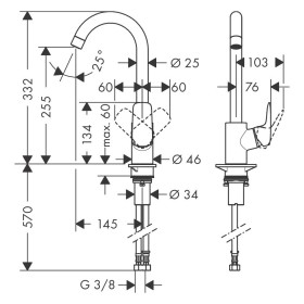 hansgrohe Logis M31 Miscelatore monocomando per cucina 260, Eco, 1jet
