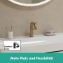 Robinet de lavabo monocommande hansgrohe Tecturis S 110 Fine CoolStart économiseur d'eau+ avec bonde - vue technique