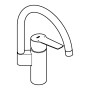 Rubinetto monocomando per lavello GROHE Start con beccuccio alto 1/2" - immagine prodotto