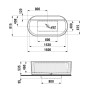 LAUFEN Sonar freistehende Badewanne 160 x 81,5 cm, mit Oberflächentextur - Produktansicht