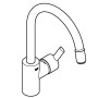 Rubinetto monocomando per lavello GROHE Feel 1/2" - vista tecnica