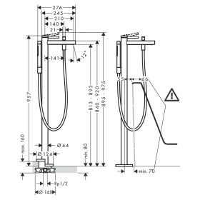 Robinet de baignoire sur pied hansgrohe Finoris à levier unique