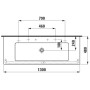 Vasque LAUFEN Living Square 130 cm grand bac, sans trou de robinet - vue détaillée