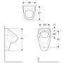 Geberit Renova Urinal mit Zielobjekt, Zulauf von hinten - Detailansicht