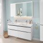 Villeroy & Boch Subway 3.0 Schrank-Doppelwaschtisch 130 cm, mit 2 Hahnlöchern, mit Überlauf - technische Ansicht
