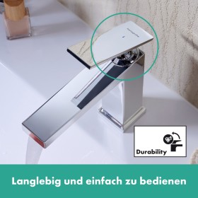 Robinet de lavabo hansgrohe Tecturis E Standventil 80 économiseur d'eau+ avec poignée à levier