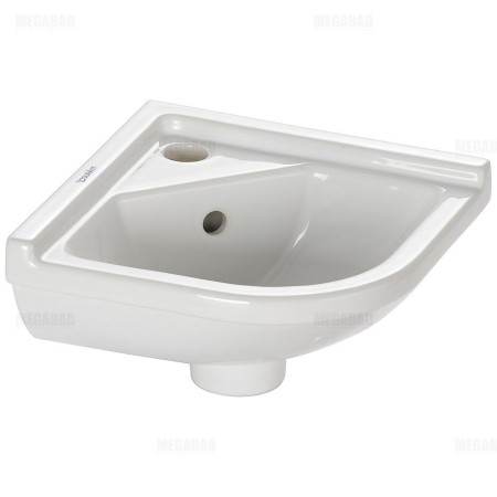 Lavabo d'angle Duravit Starck 3, 43 cm avec 1 trou pour robinet