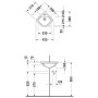 Lavabo d'angle Duravit Starck 3, 43 cm avec 1 trou pour robinet - vue détaillée