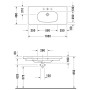 Vasque meuble Duravit D-Code 105 cm - vue détaillée