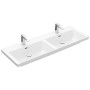 Mobile doppio lavabo Villeroy & Boch Subway 3.0 130 cm, con 2 fori per rubinetto, con troppopieno - vista dettagliata