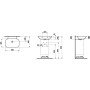 Lavabo encastrable LAUFEN INO 56 x 45 cm, sans trou de robinet, sans trop-plein - vue technique