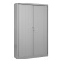Wolfstahl Rolladenschrank Stahl 4 Fachböden Zylinderschloss 120 x 46 x 195 cm lichtgrau - schwarz - weiss - Detailansicht